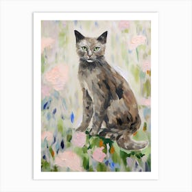 A Australian Mist Cat Painting, Impressionist Painting 2 Art Print