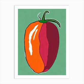 Jalapeno Pepper Bold Graphic vegetable Art Print