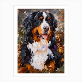 Burnese Mountain Dog Acrylic Painting 4 Art Print