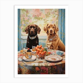 Staffordshire Dogs Illustration Kitsch 1 Art Print