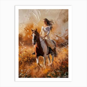 Girl Riding A Horse Art Print