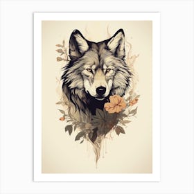 Wolf Watercolour Art Print