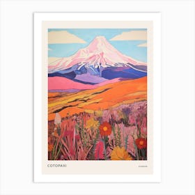 Cotopaxi Ecuador 1 Colourful Mountain Illustration Poster Art Print