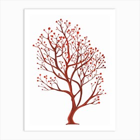 Red Tree Isolated On White Art Print