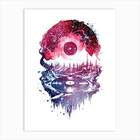 Starry Sky vinyl music Art Print