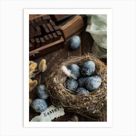 Easter Eggs In A Nest 6 Art Print