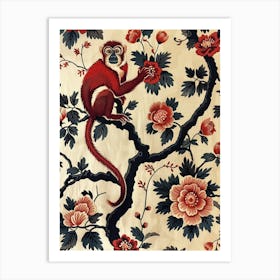 Chinese Lunar Year Of The Monkey 1 Full William Morris Style Art Print