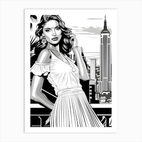 Mod Girl Black And White NYC 3 Art Print