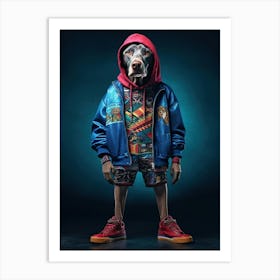 Dog In Hoodie 1 Art Print