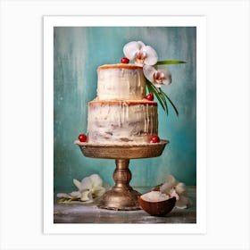 Wedding Cake On A Cake Stand sweet food Art Print