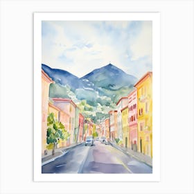 Bolzano, Italy Watercolour Streets 2 Art Print