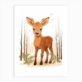 Baby Animal Illustration  Moose 3 Art Print