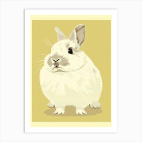 Rabbit On A Yellow Background Art Print