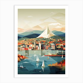 Oslo, Norway, Geometric Illustration 4 Art Print