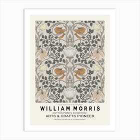 William Morris Beige Floral Poster 3 Art Print