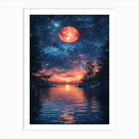 Full Moon Over Water 26 Art Print