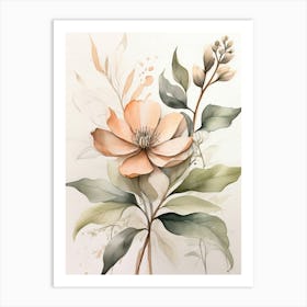 Peach Flower Art Print