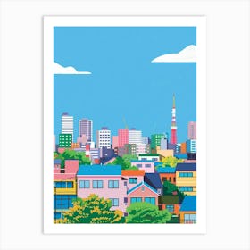 Tokyo Japan 4 Colourful Illustration Art Print