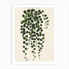 String Of Pearls Plant Minimalist Illustration 8 Art Print