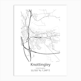 Knottingley,United Kingdom Minimalist Map Art Print