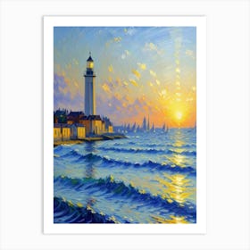 Sunset At The Lighthouse 2 Art Print