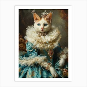 Royal Kitten Rococo Inspired Painting 3 Art Print
