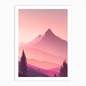Misty Mountains Vertical Background In Pink Tone 62 Art Print