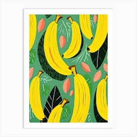 Bananas Fruit Summer Illustration 1 Art Print