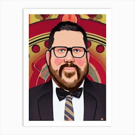 Nick Frost Illustration Movies Art Print