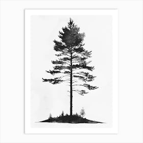 Pine Tree Simple Geometric Nature Stencil 1 Art Print