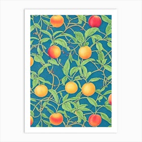 Nectarine Vintage Botanical Fruit Art Print