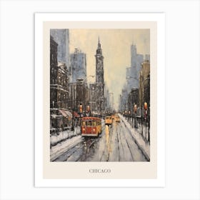 Vintage Winter Painting Poster Chicago Usa 1 Art Print