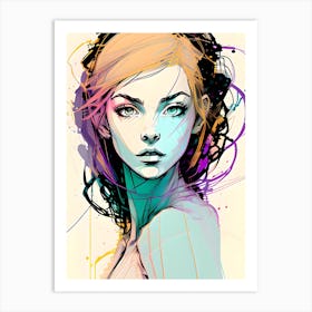 Abstract Portrait Of A Woman Painting Art Print