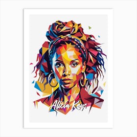 Alicia Keys 02 Portrait Music WPAP Pop Art Art Print