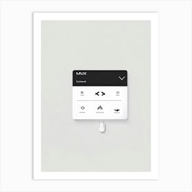 A Minimalist Graphic Interface Predominantly White With A Sleek Linear Design Pointers In Black Di (6) Art Print