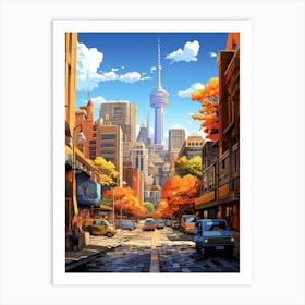 Johannesburg City Center Cartoon 2 Art Print