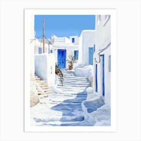 Blue Doors In Mykonos Art Print