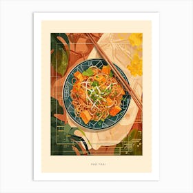 Pad Thai Art Deco Poster Art Print