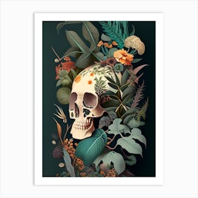 Skull With Terrazzo Patterns 2 Botanical Art Print