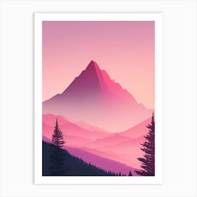 Misty Mountains Vertical Background In Pink Tone 44 Art Print