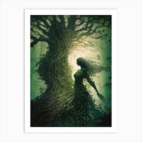 Mystical Forest Goddess Art Print