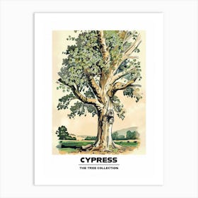 Cypress Tree Storybook Illustration 2 Poster Art Print