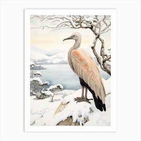 Winter Bird Painting Vulture 4 Art Print