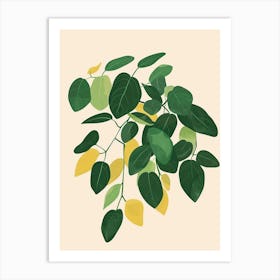 Wandering Jew Plant Minimalist Illustration 1 Art Print