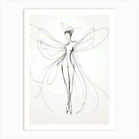 Fairy Drawing Style Abstract Art Print