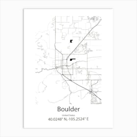 Boulder Hill,United States Minimalist Map Art Print