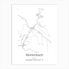 Morlenbach,Germany Minimalist Map Art Print