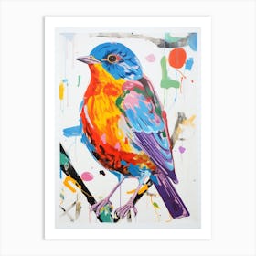 Colourful Bird Painting Robin 5 Art Print