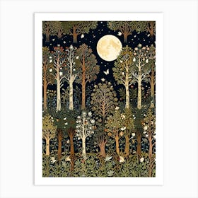 William Morris Moonlight In The Forest 112 Art Print