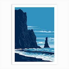 Black Sand Beach Art Print